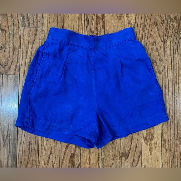 Madewell Colorful Blue Pull-On Shorts Linen XXS - Picture 3 of 6
